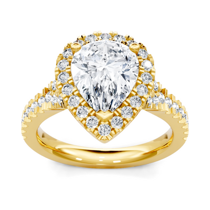 Imagine Bridal 14K Yellow Gold Pear Diamond Engagement Ring 0.38ct