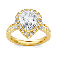 Imagine Bridal 14K Yellow Gold Pear Diamond Engagement Ring 0.38ct