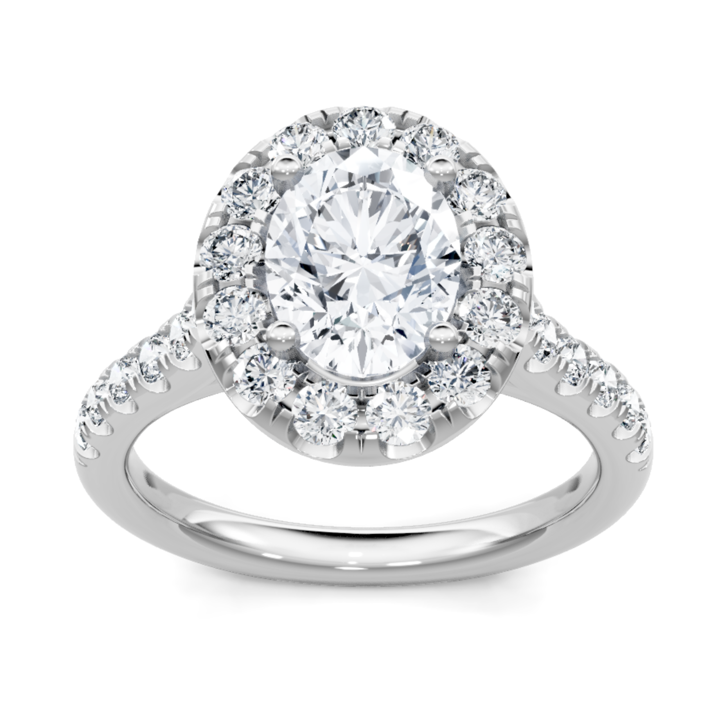 Imagine Bridal 14K White Gold Oval Diamond Engagement Ring 0.75ct