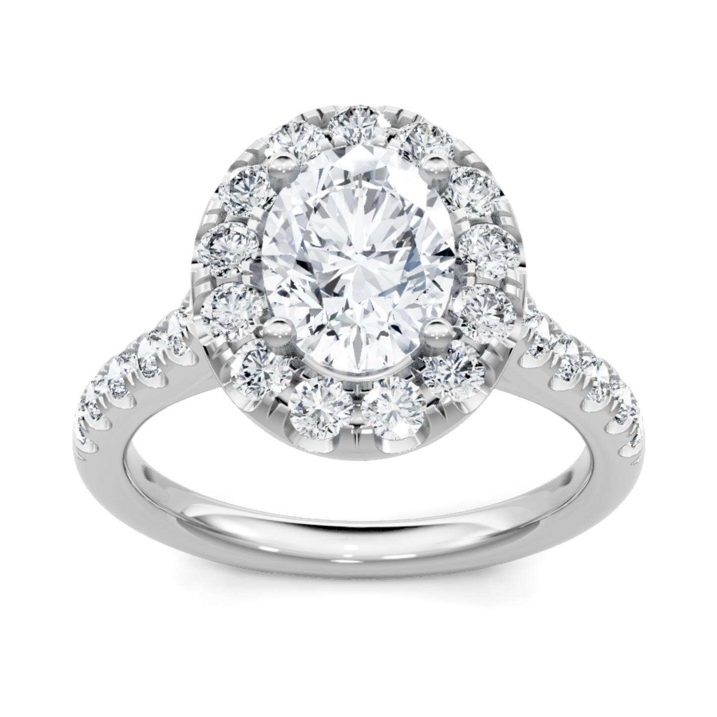 Imagine Bridal 14K White Gold Oval Diamond Engagement Ring 0.75ct