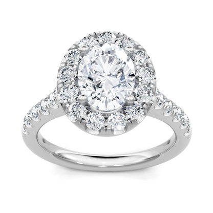 Imagine Bridal 14K White Gold Oval Diamond Engagement Ring 0.75ct