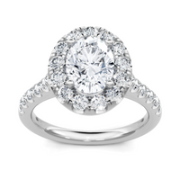 Imagine Bridal 14K White Gold Oval Diamond Engagement Ring 0.75ct