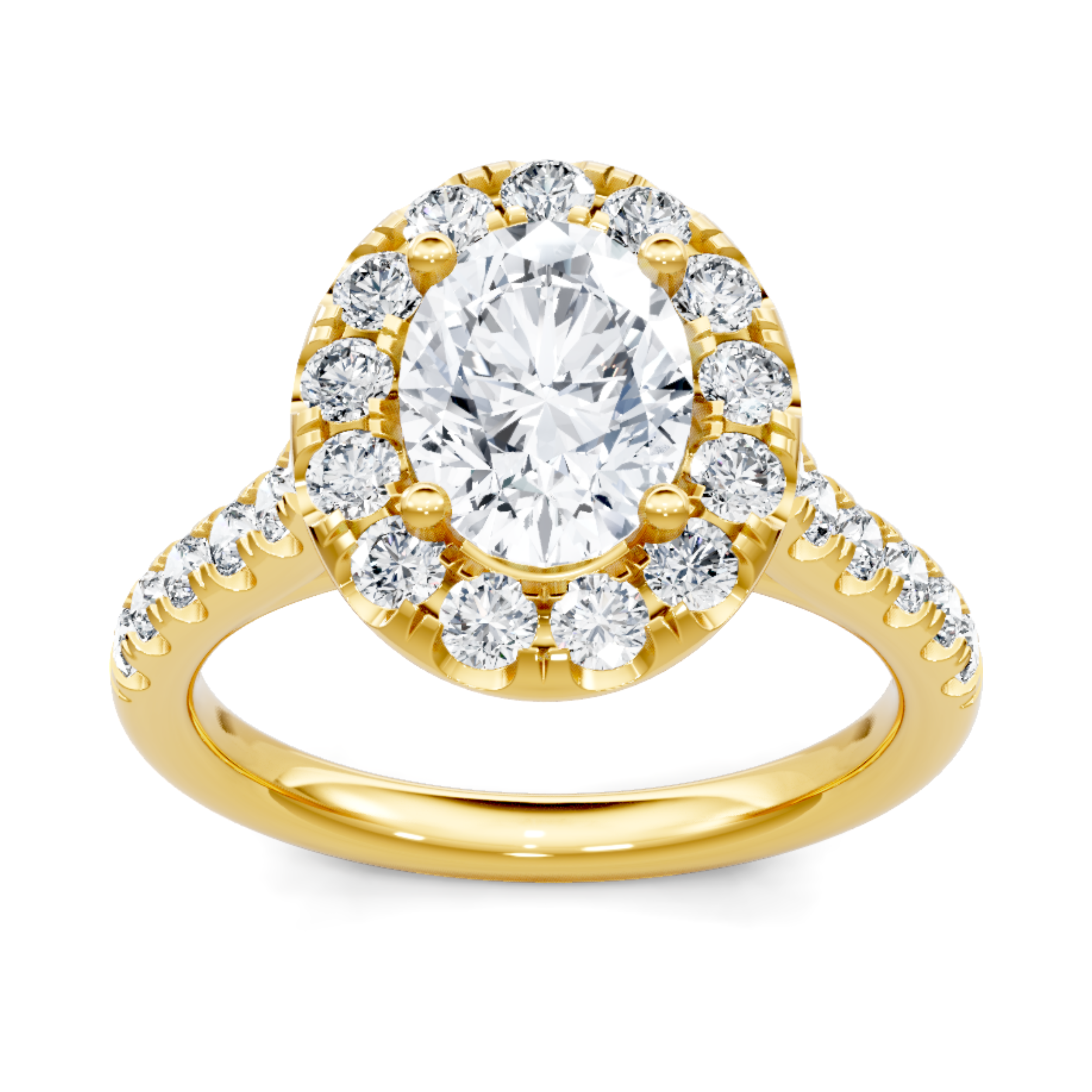 Imagine Bridal 14K Yellow Gold Oval Diamond Engagement Ring 0.75ct
