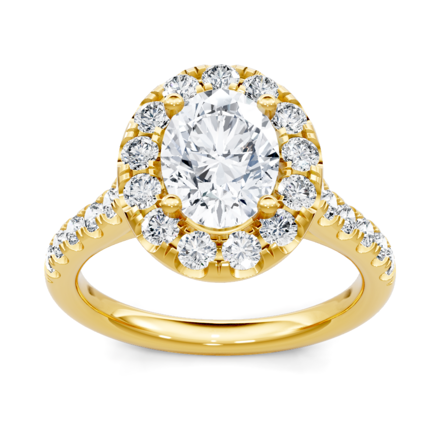 Imagine Bridal 14K Yellow Gold Oval Diamond Engagement Ring 0.75ct