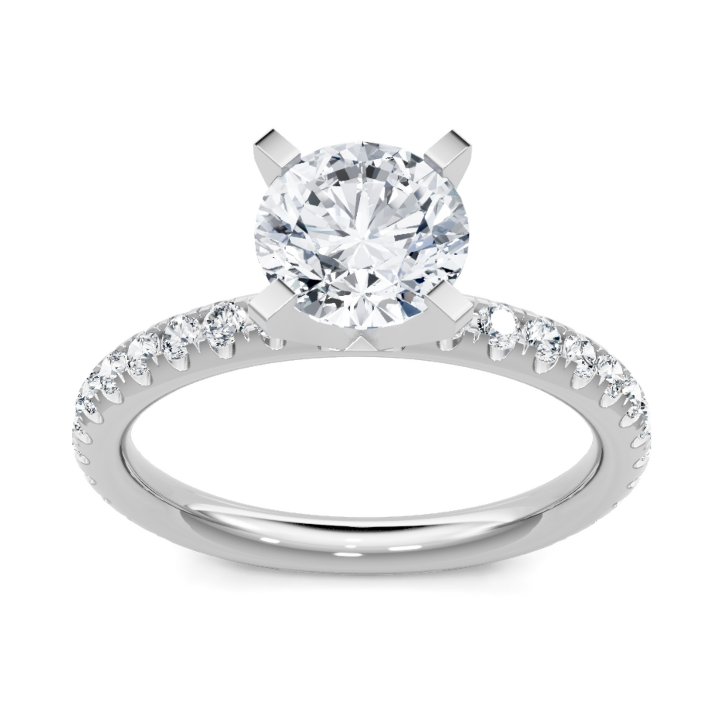 Imagine Bridal 14K White Gold Round Diamond Engagement Ring 0.50ct