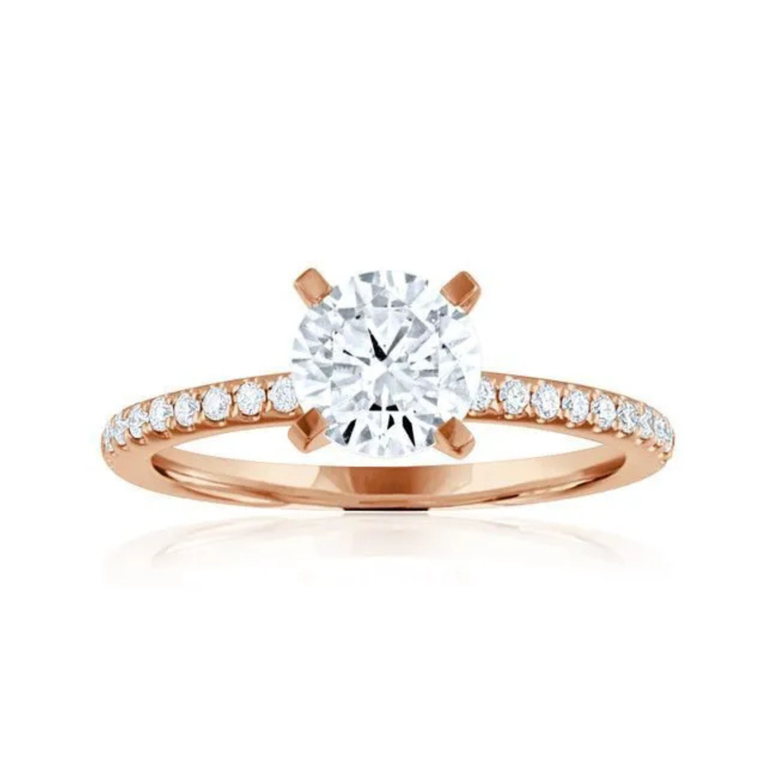 Imagine Bridal 14K White Gold Round Diamond Engagement Ring 0.50ct