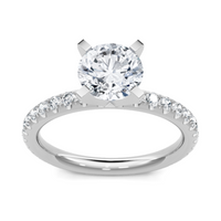 Imagine Bridal 14K White Gold Round Diamond Engagement Ring 0.50ct