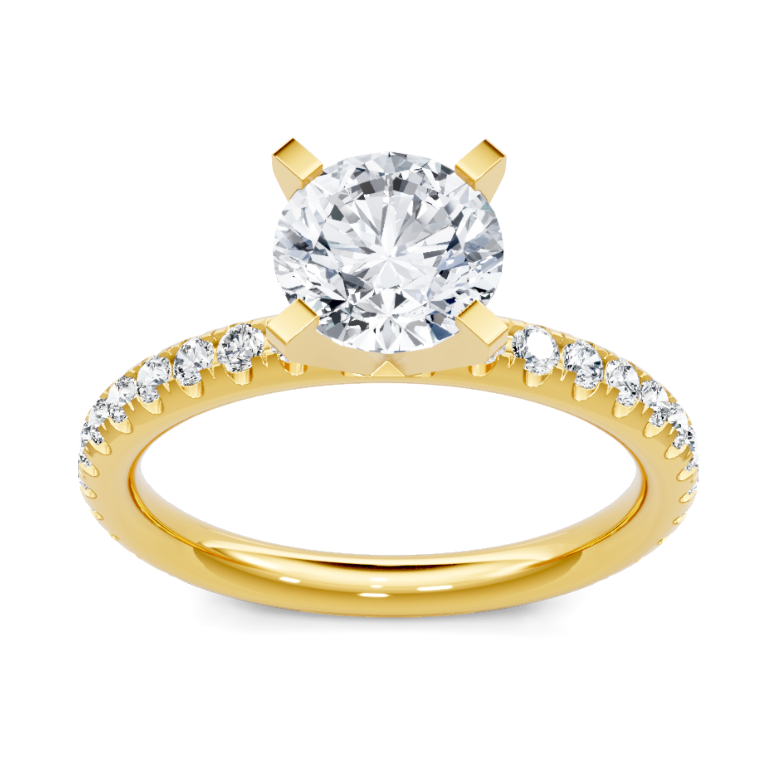 Imagine Bridal 14K Yellow Gold Round Diamond Engagement Ring 0.50ct