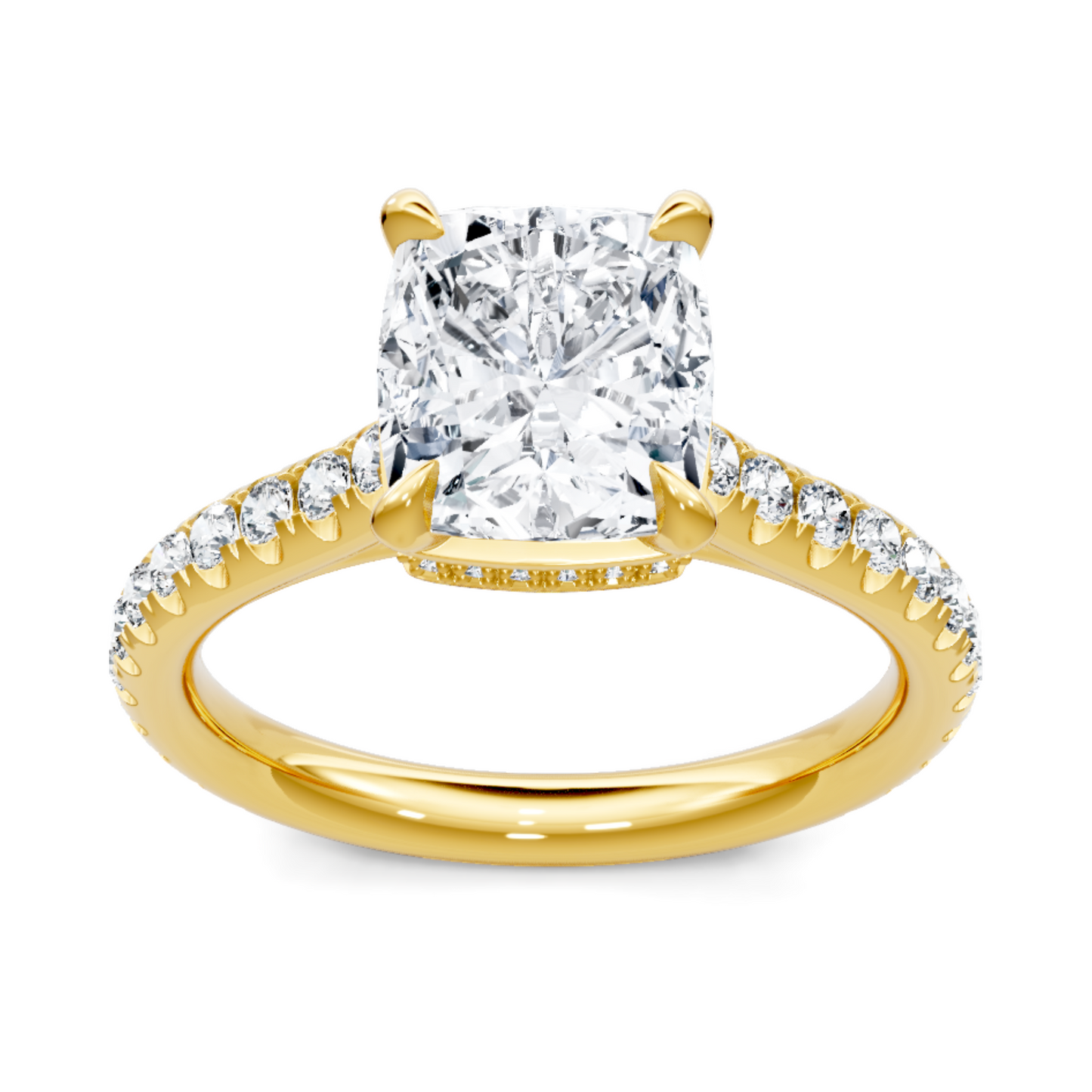Imagine Bridal 14K Yellow Gold Round Diamond Engagement Ring 0.60ct