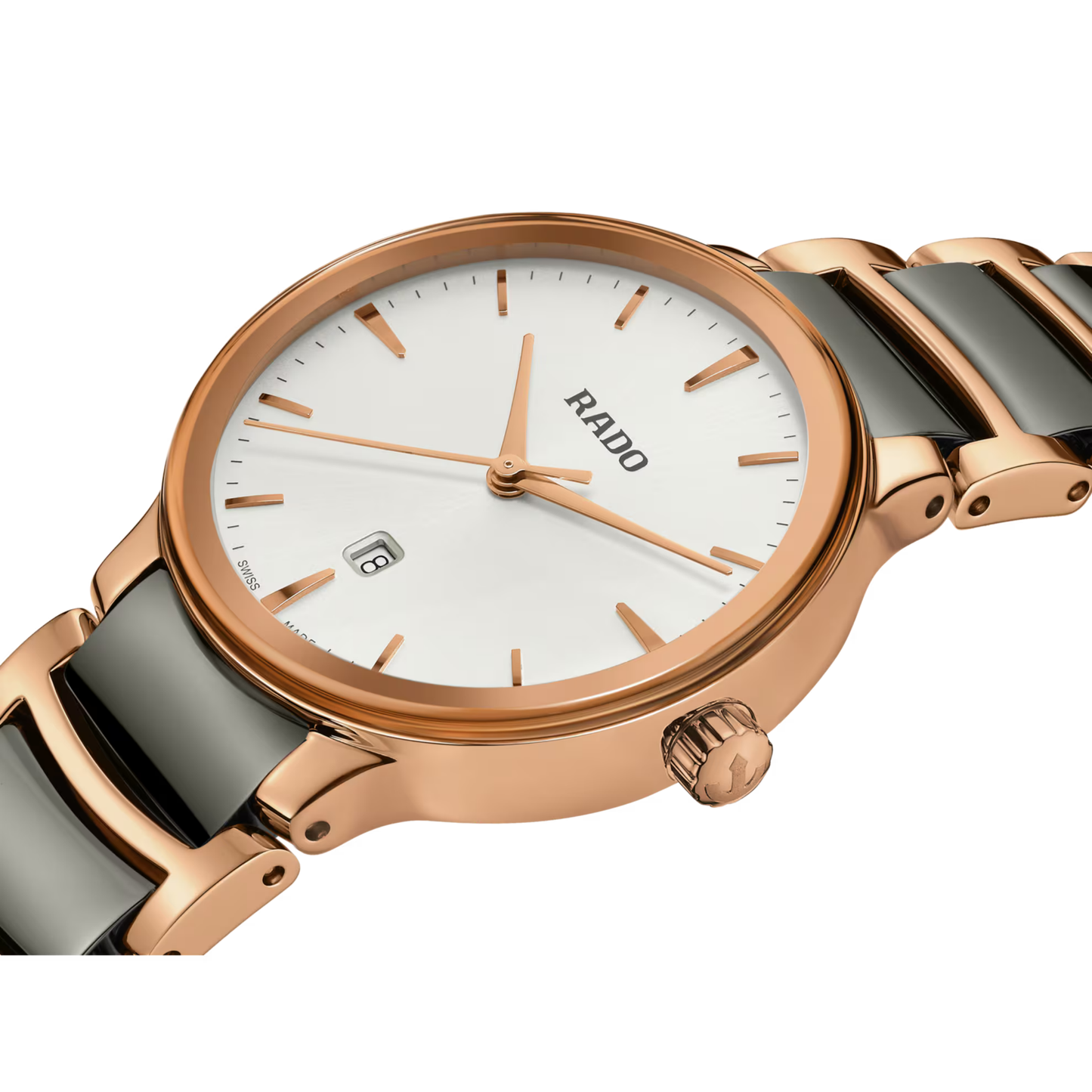 Rado Centrix White Ceramic Two Tone Automatic Watch 30.5 mm