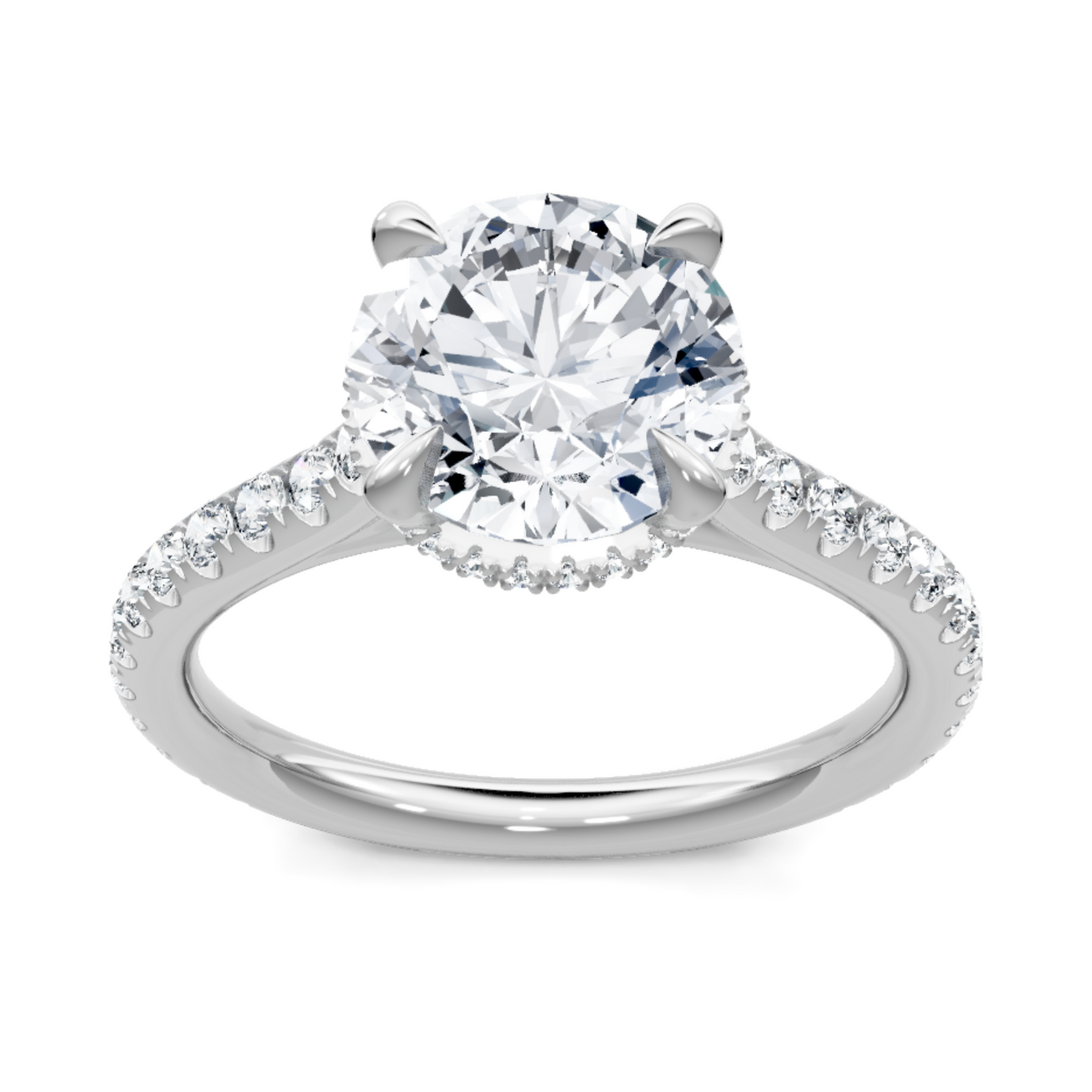 Imagine Bridal 14K White Gold Round Diamond Engagement Ring 0.50ct