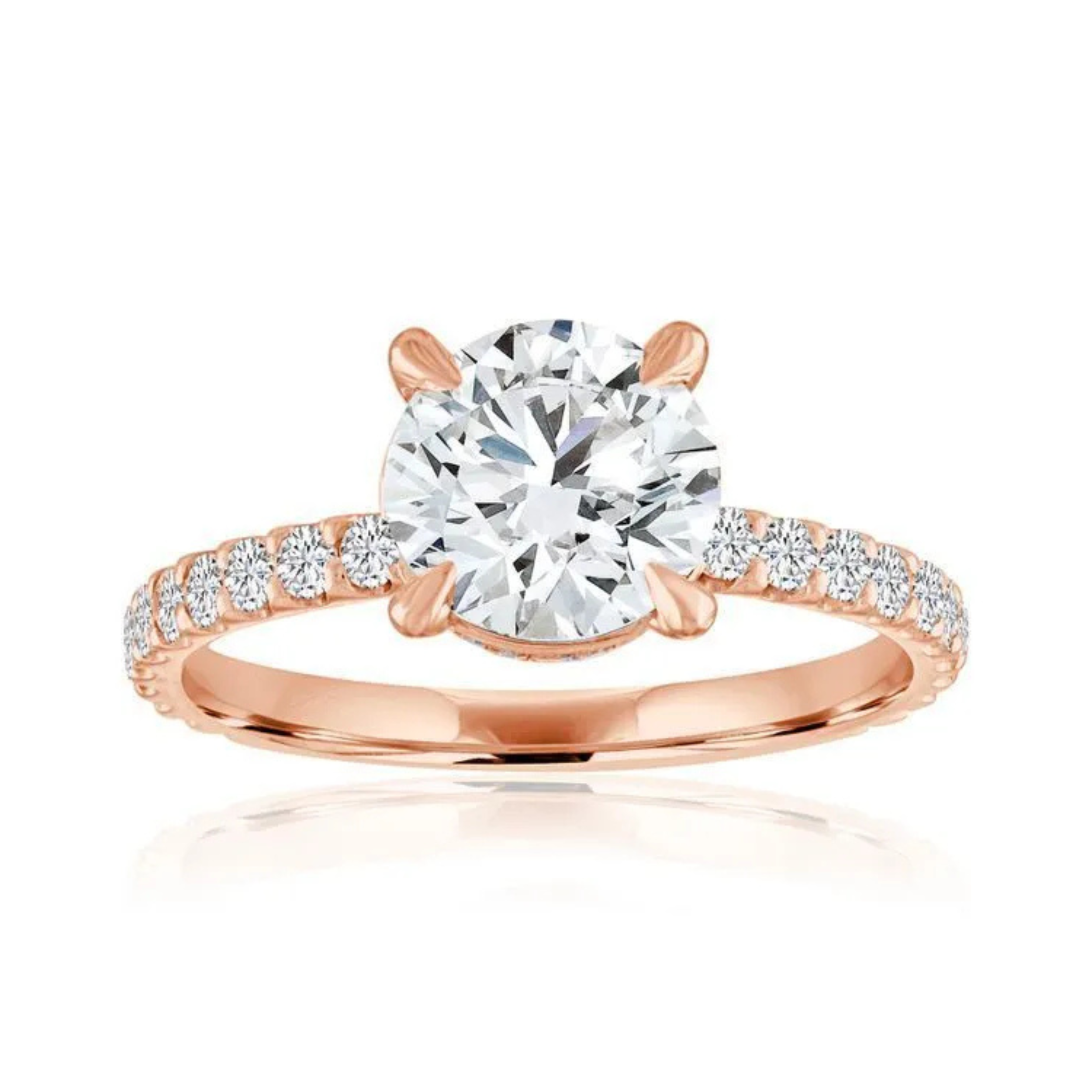 Imagine Bridal 14K White Gold Round Diamond Engagement Ring 0.50ct