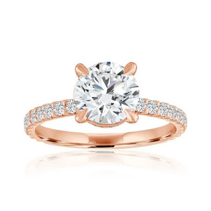 Imagine Bridal 14K Yellow Gold Round Diamond Engagement Ring 0.50ct