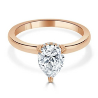 Imagine Bridal 14K White Gold Pear Diamond Engagement Ring 0.10ct