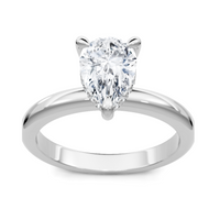 Imagine Bridal 14K White Gold Pear Diamond Engagement Ring 0.10ct