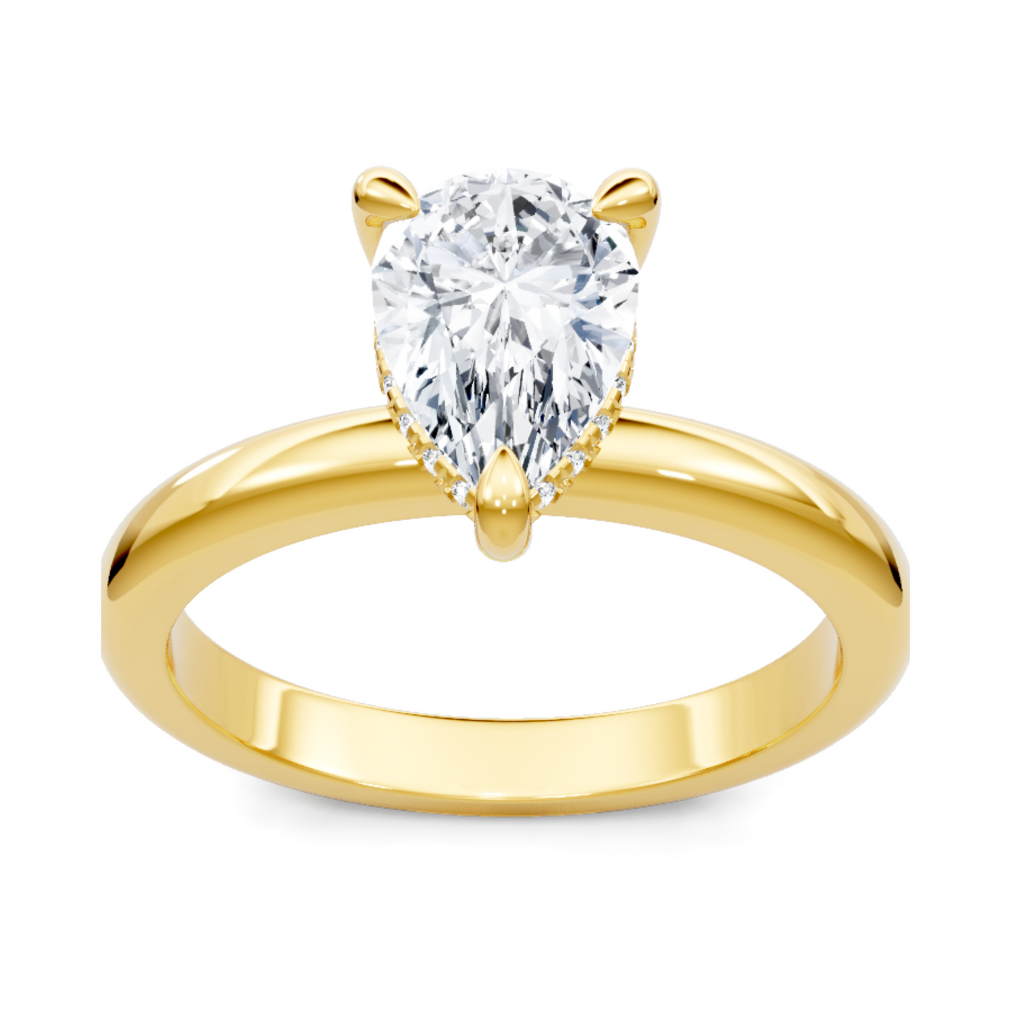 Imagine Bridal 14K Yellow Gold Pear Diamond Engagement Ring 1ct