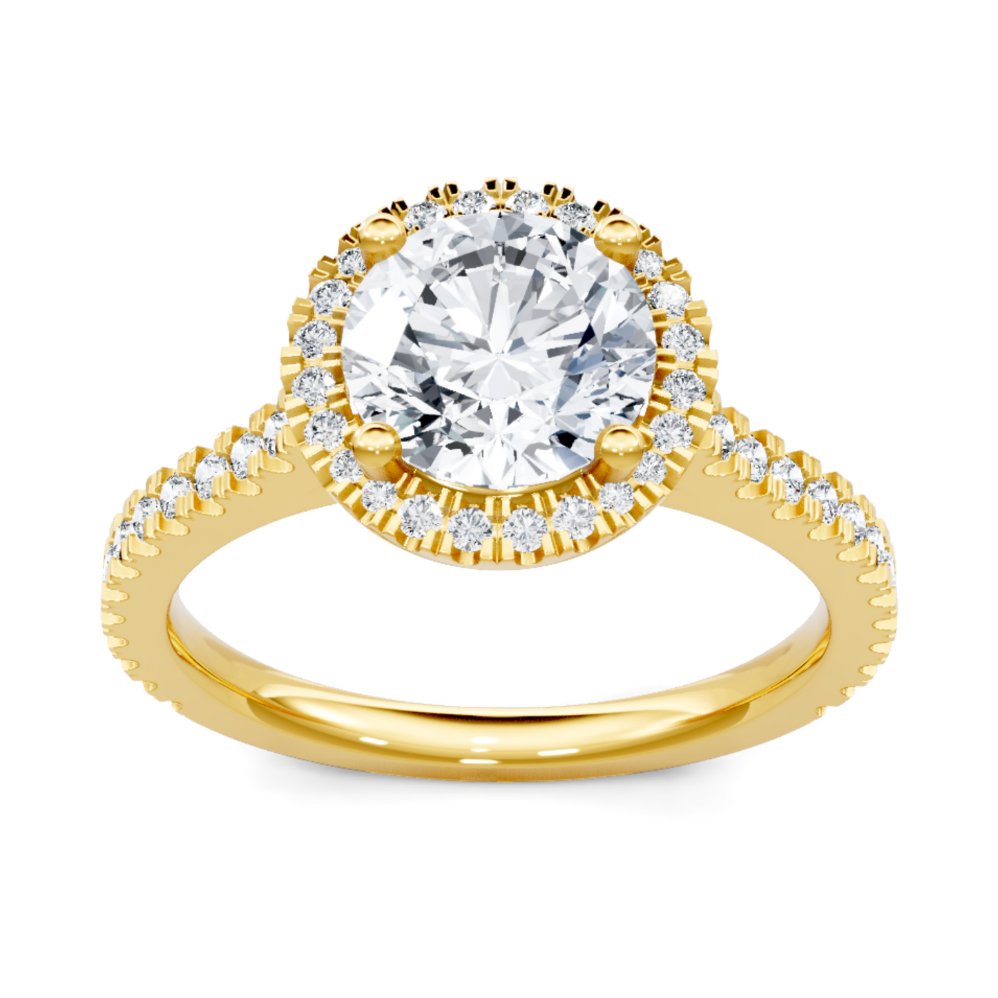 Imagine Bridal 14K Yellow Gold Round Diamond Engagement Ring 0.33ct