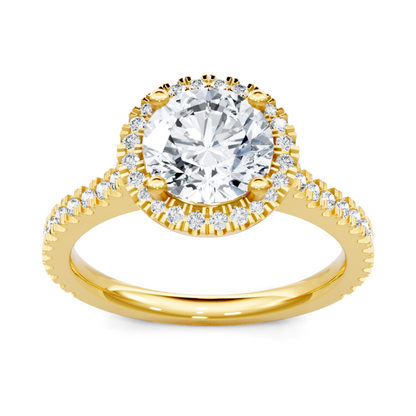 Imagine Bridal 14K Yellow Gold Round Diamond Engagement Ring 0.33ct