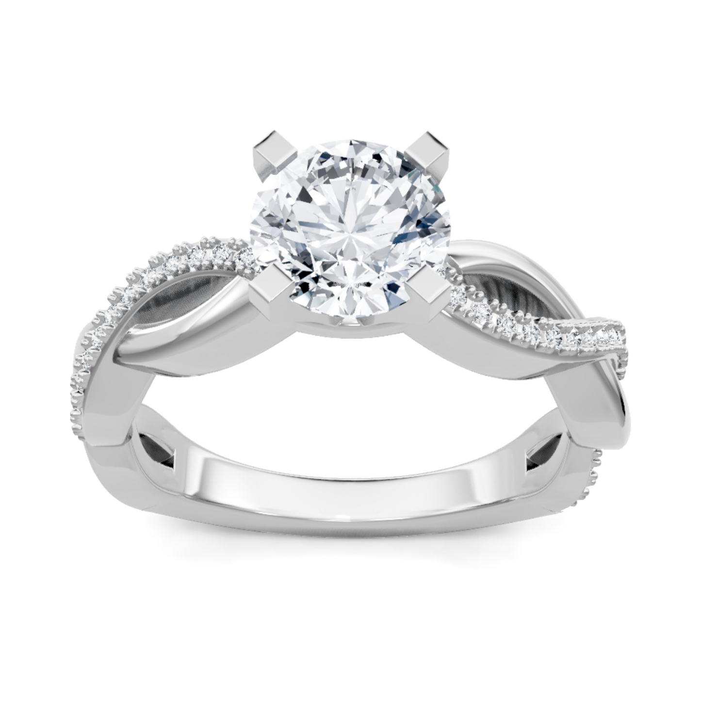 Imagine Bridal 14K White Gold Round Diamond Engagement Ring  0.17ct