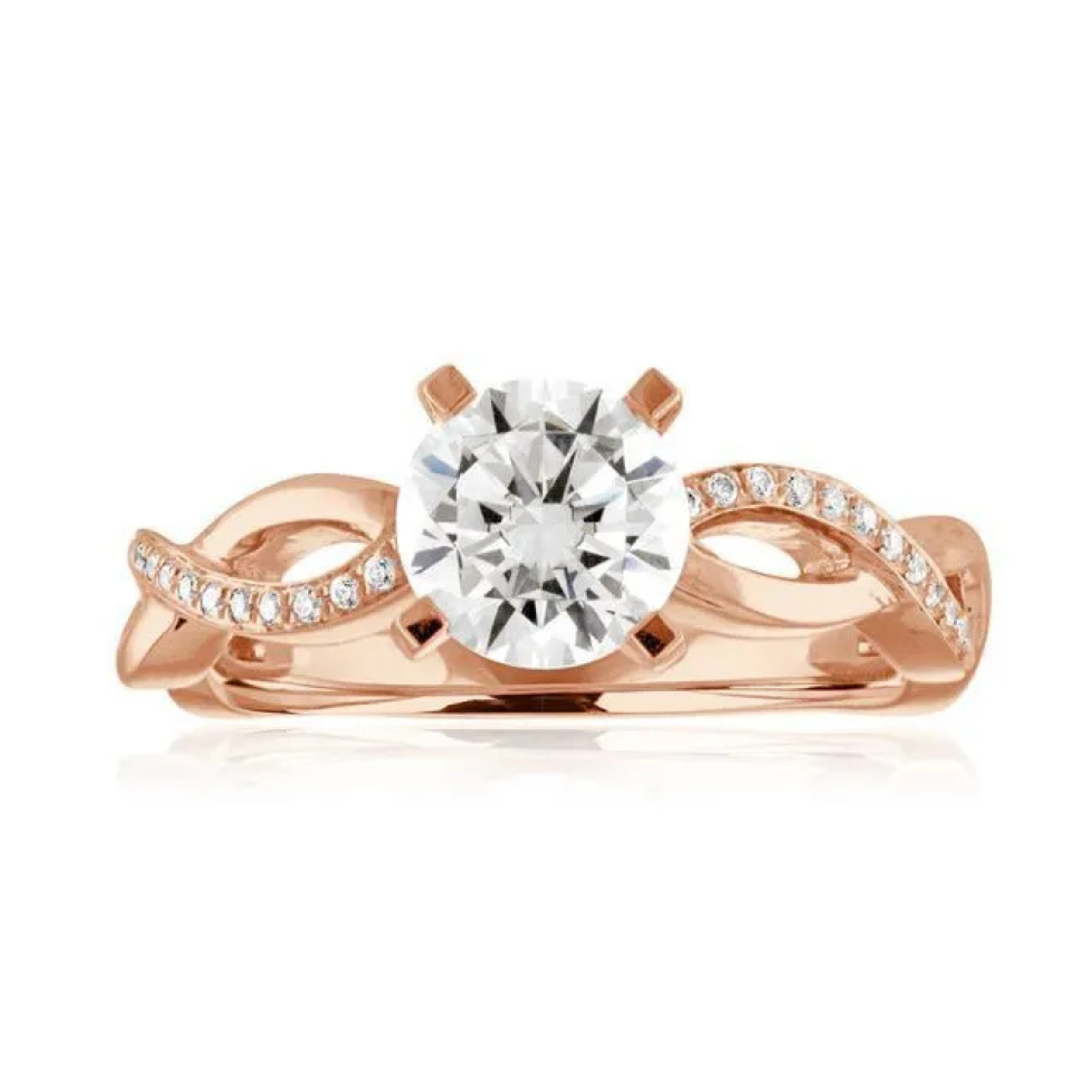 Imagine Bridal 14K White Gold Round Diamond Engagement Ring  0.17ct
