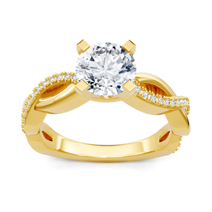 Imagine Bridal 14K Yellow Gold Round Diamond Engagement Ring 0.17ct