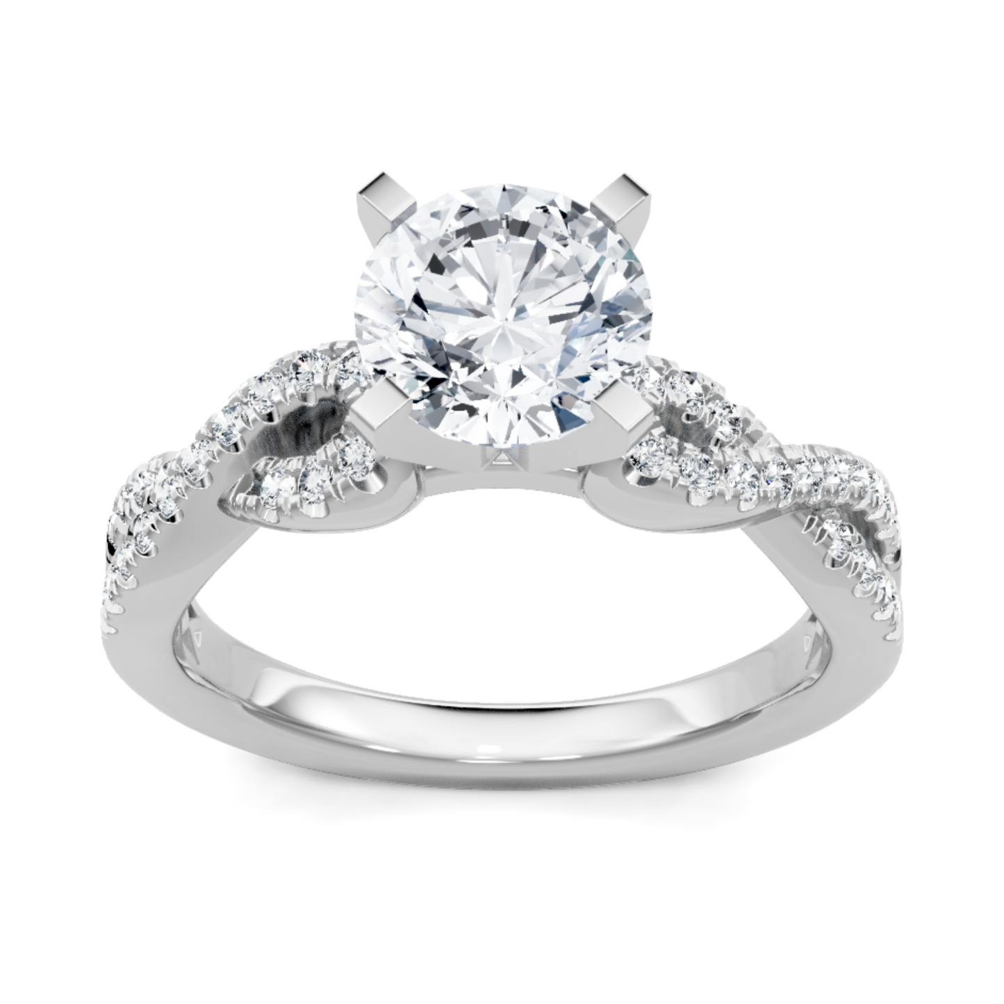 Imagine Bridal 14K White Gold Round Diamond Engagement Ring 0.25ct