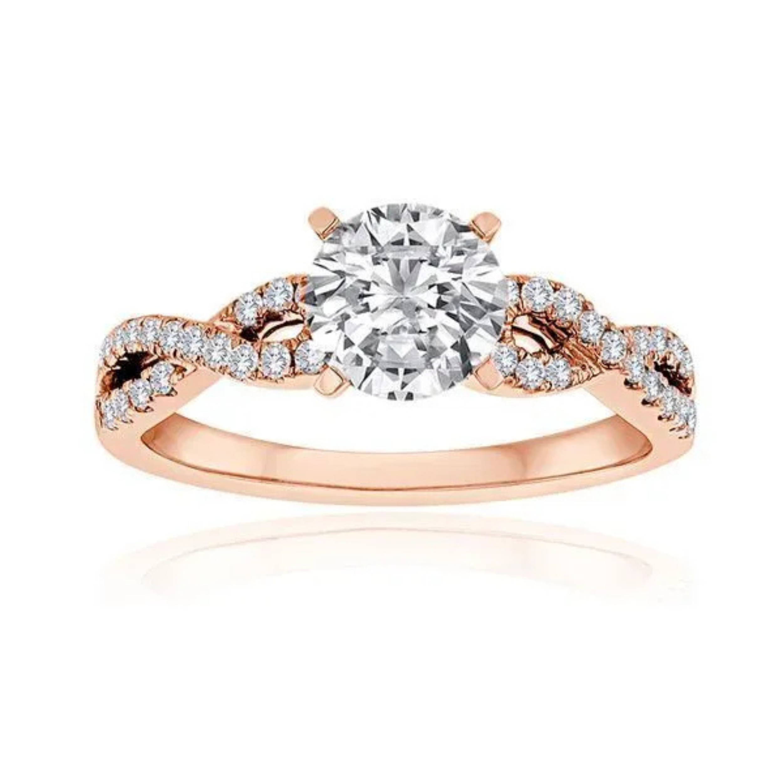 Imagine Bridal 14K Yellow Gold Round Diamond Engagement Ring 0.25ct