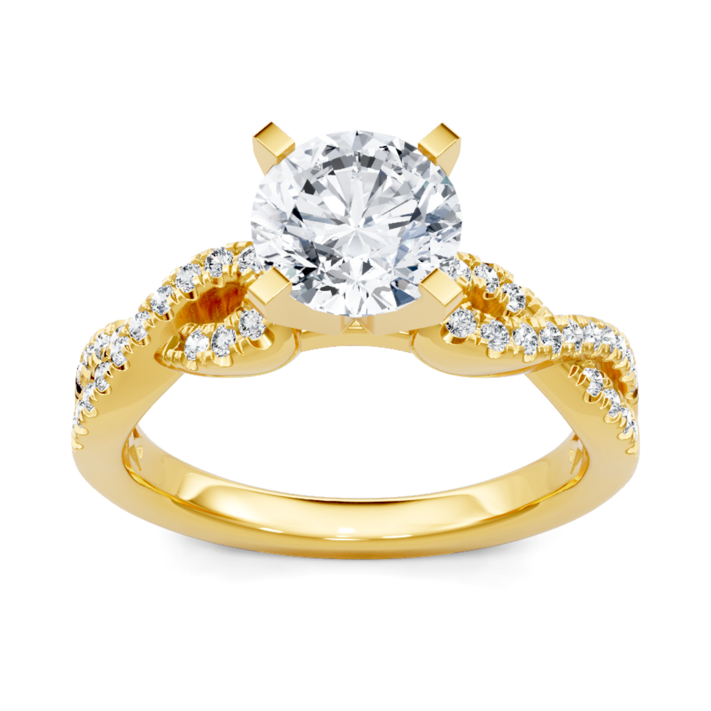 Imagine Bridal 14K Yellow Gold Round Diamond Engagement Ring 0.25ct