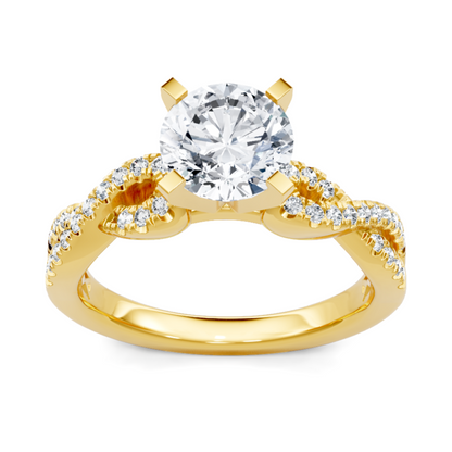 Imagine Bridal 14K Yellow Gold Round Diamond Engagement Ring 0.25ct