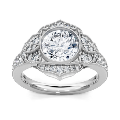 Imagine Bridal 14K White Gold Round Diamond Engagement Ring  0.40ct
