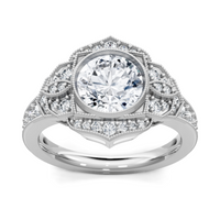 Imagine Bridal 14K White Gold Round Diamond Engagement Ring  0.40ct