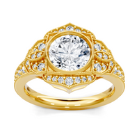 Imagine Bridal 14K Yellow Gold Round Diamond Engagement Ring 0.40ct