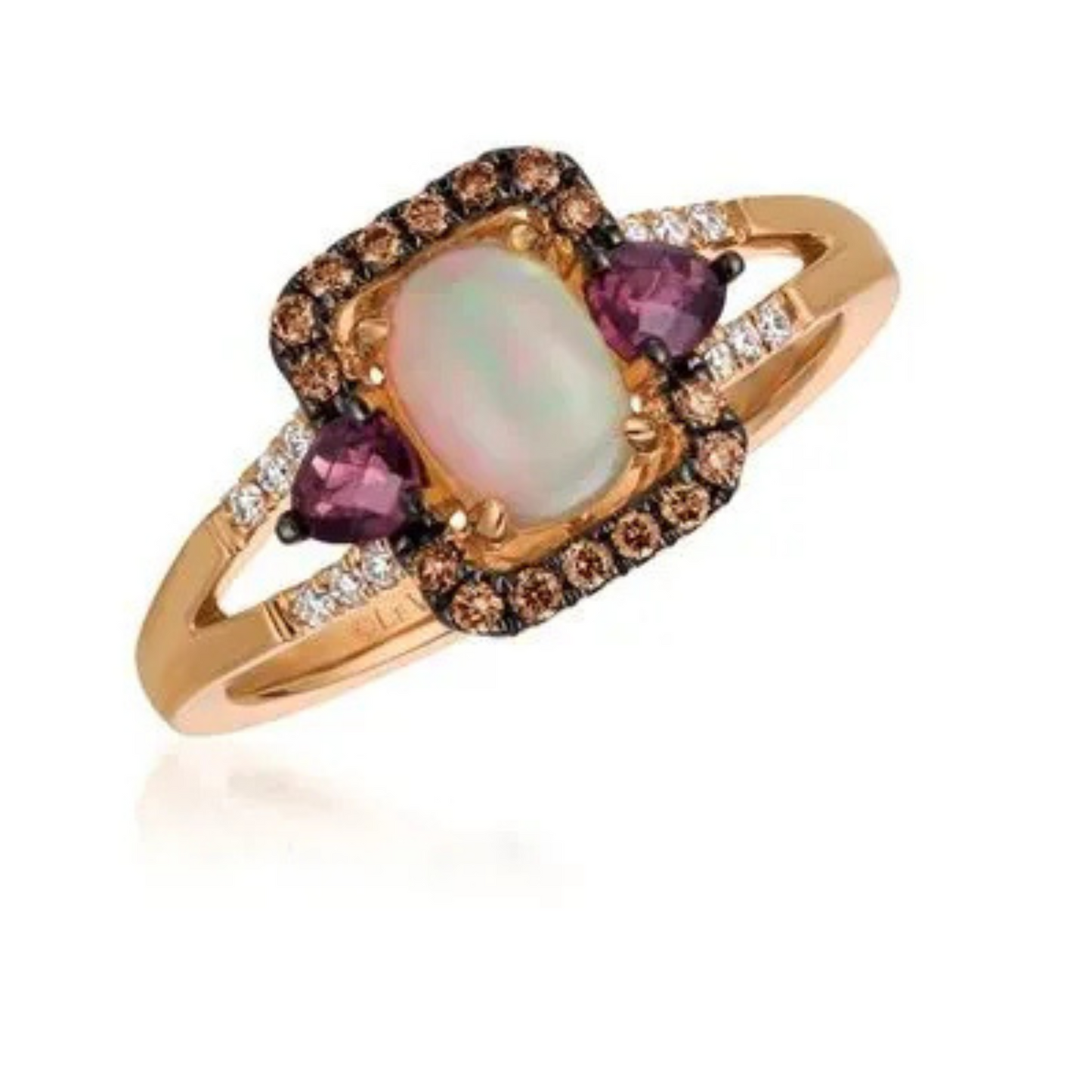 Le Vian 14K Strawberry Gold Chocolatier Neopolitan Opal & Multi-Gemstone Ring 0.5ct