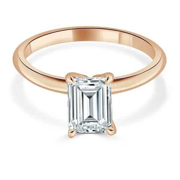Imagine Bridal 14K Rose Gold Lab-Grown Emerald 1.00ct