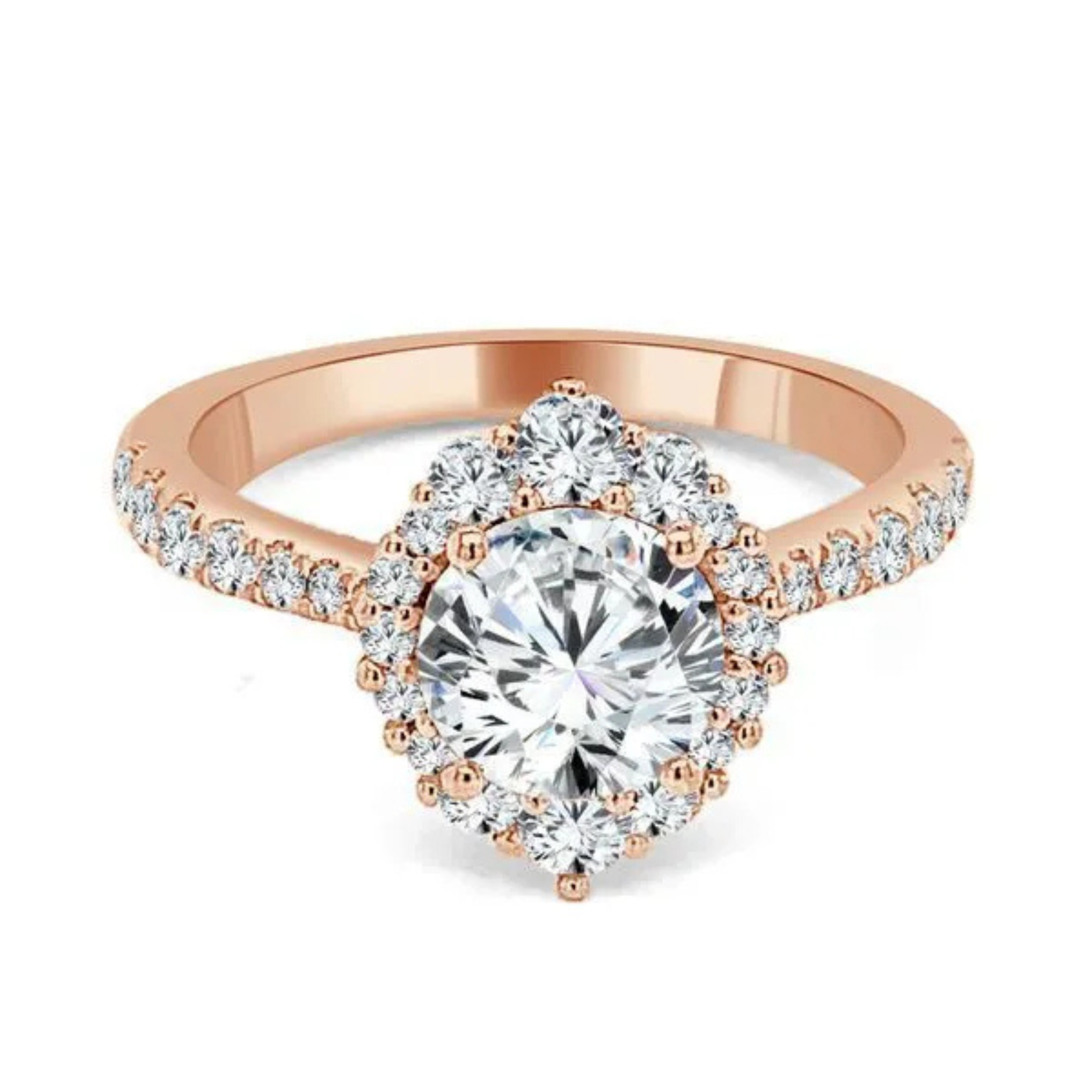 Imagine Bridal 14K Rose Gold Round Diamond Engagement Ring 0.50ct