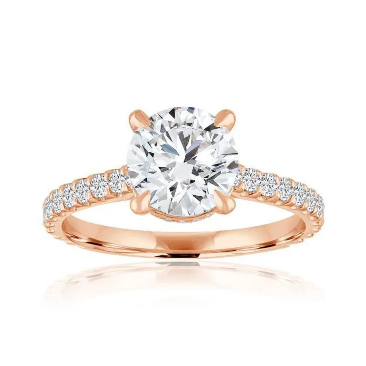Imagine Bridal 14K Rose Gold Round Diamond Engagement Ring 0.50ct