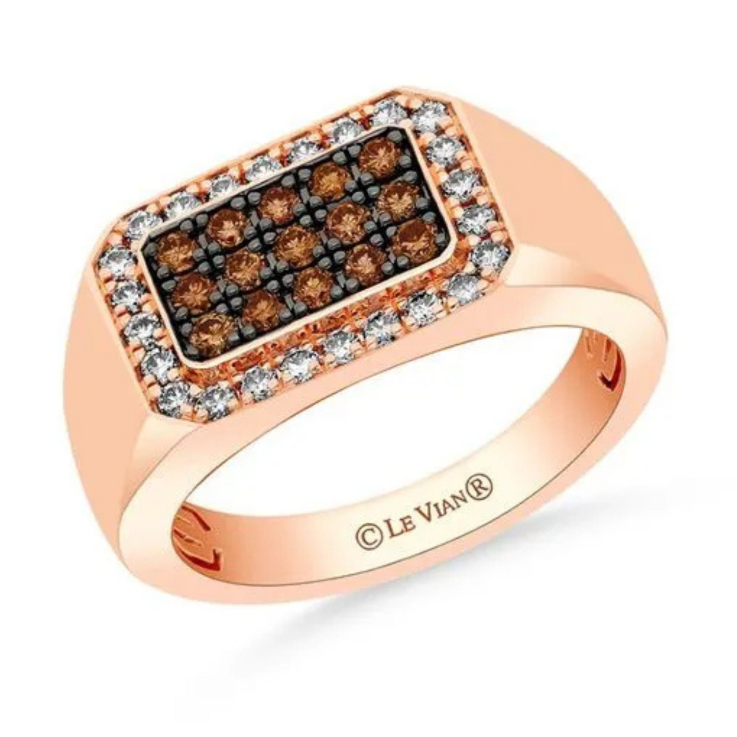 Le Vian 14K Strawberry Gold Chocolatier Chocolate Diamond Ring 0.5ct