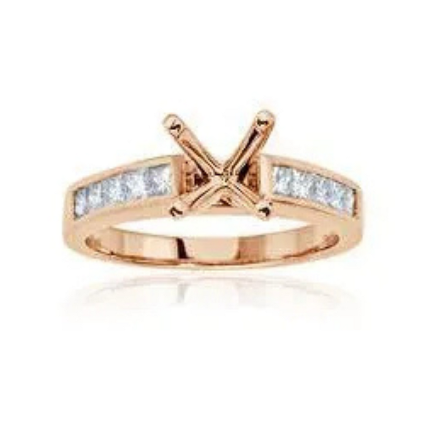 Imagine Bridal 14K Rose Gold Round Diamond Engagement Ring 0.50ct