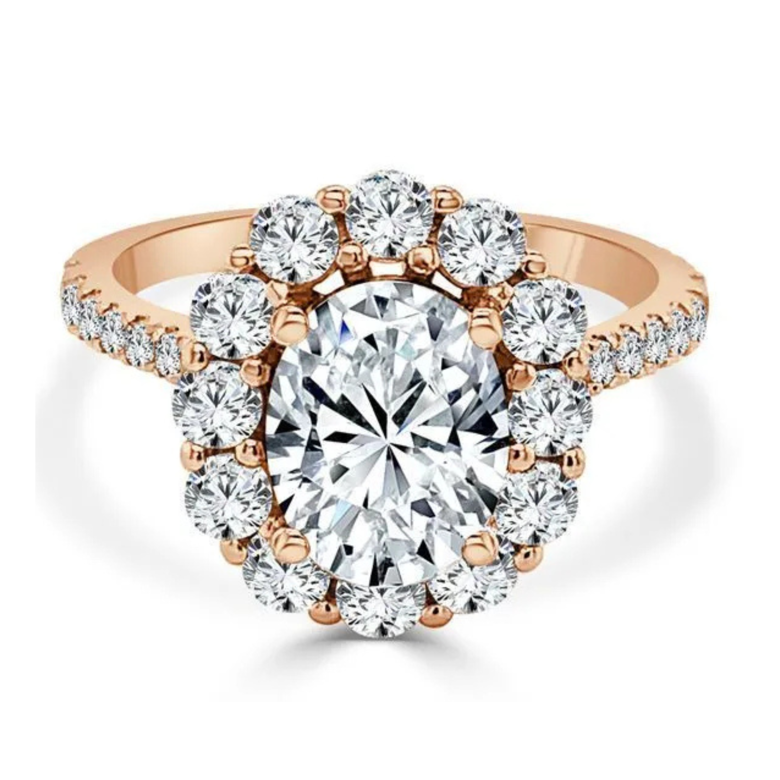 Imagine Bridal 14K Rose Gold Oval Diamond Engagement Ring 1.00ct