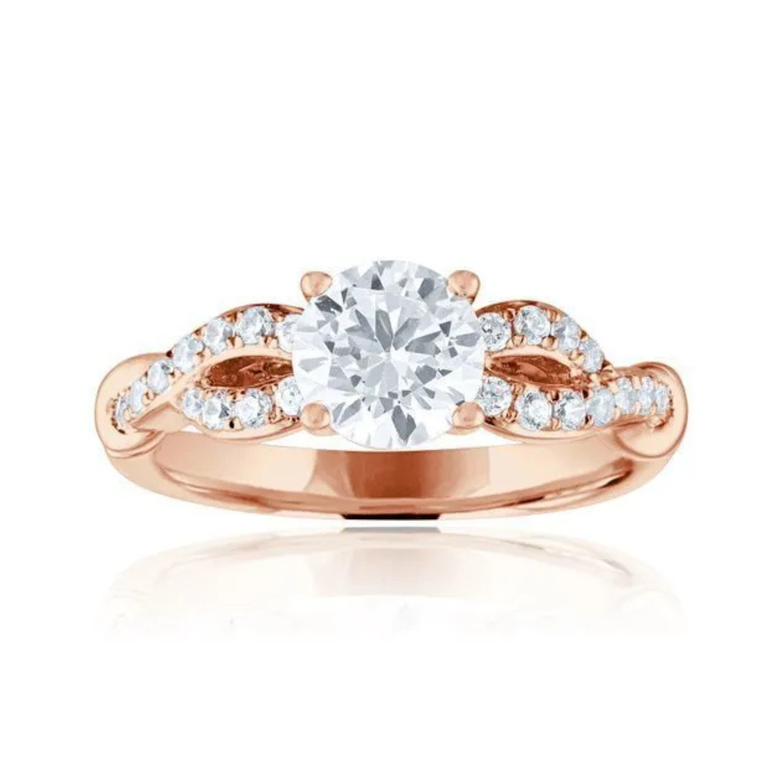 Imagine Bridal 14K Rose Gold Round Diamond Engagement Ring 0.25ct
