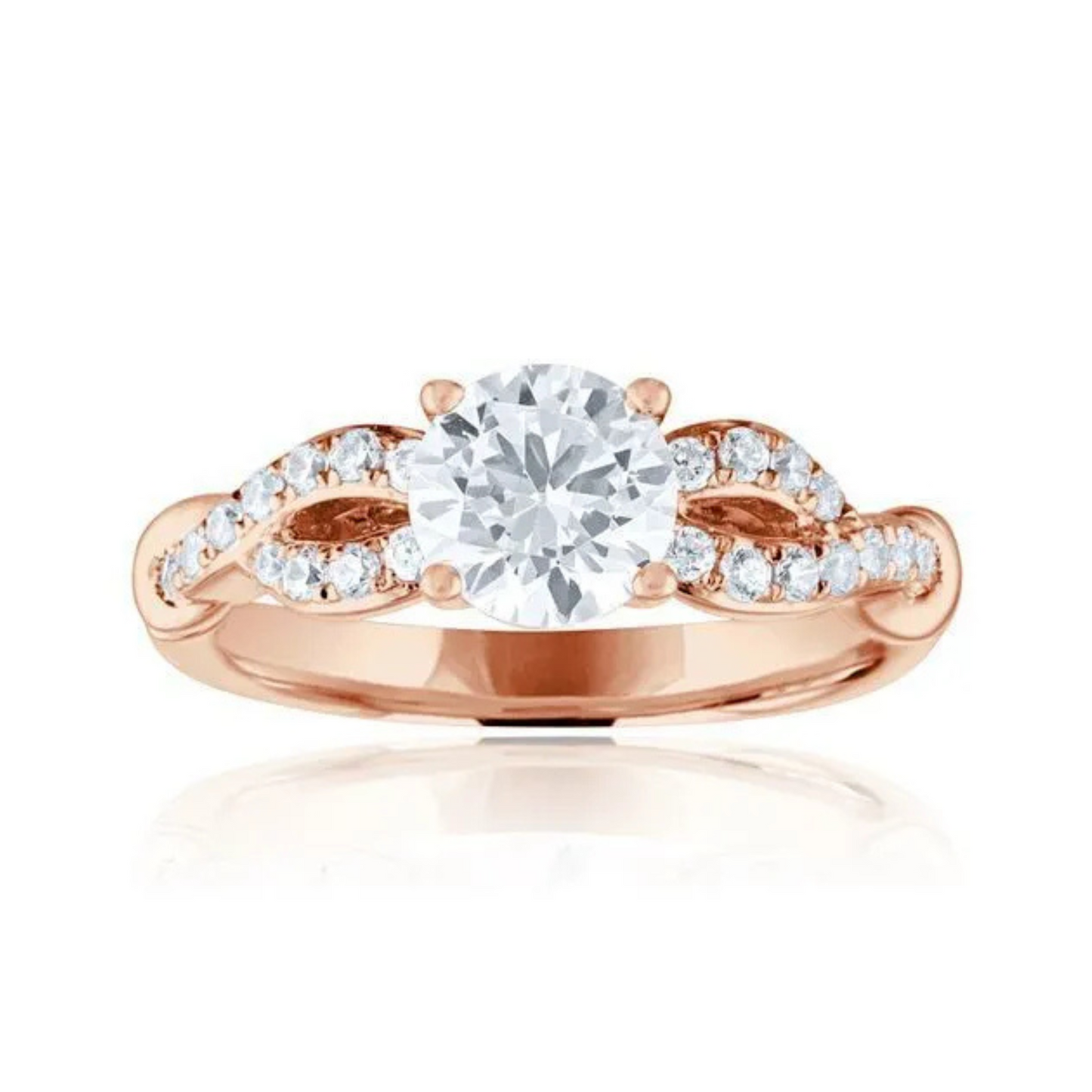 Imagine Bridal 14K Rose Gold Round Diamond Engagement Ring 0.25ct