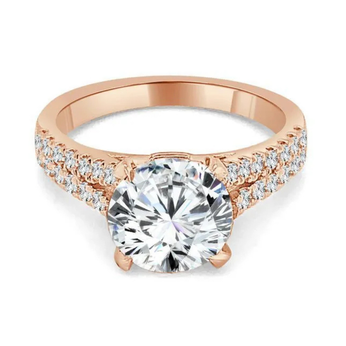 Imagine Bridal 14K Rose Gold Round Diamond Engagement Ring 0.33ct