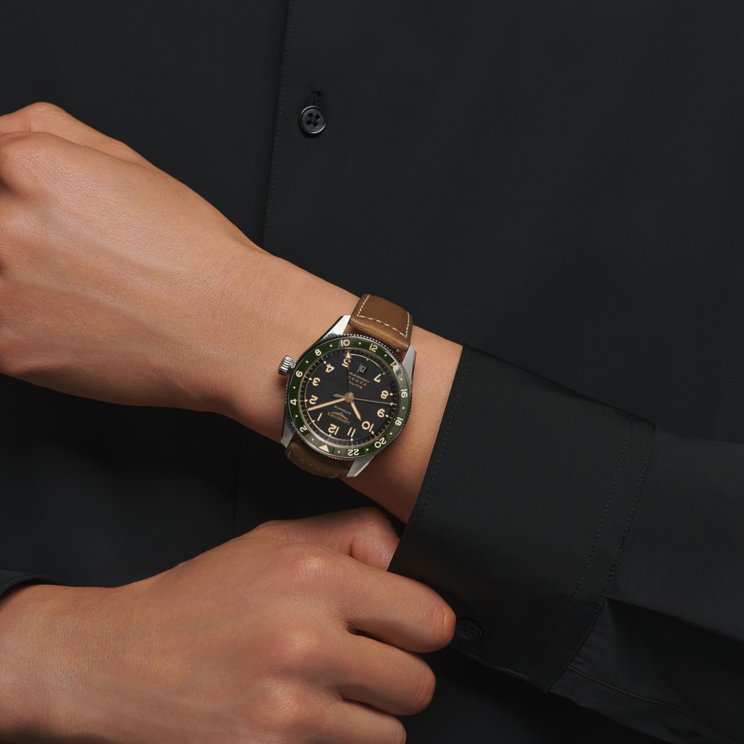 Longines Spirit Zulu Time Stainless Steel Watch 42 mm