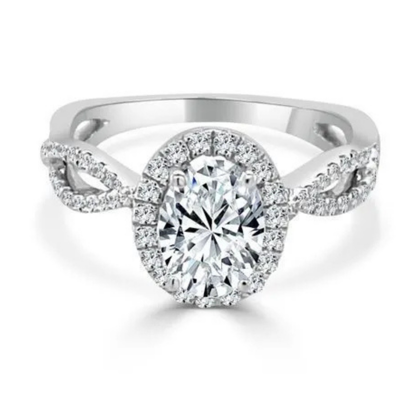 Imagine Bridal 14K White Gold Oval Diamond Engagement Ring 0.33ct