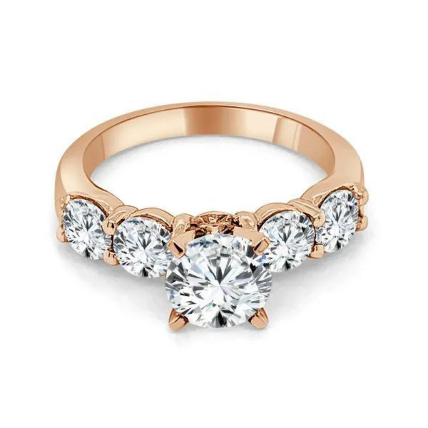 Imagine Bridal 14K Rose Gold Round Diamond Engagement Ring 1.00ct