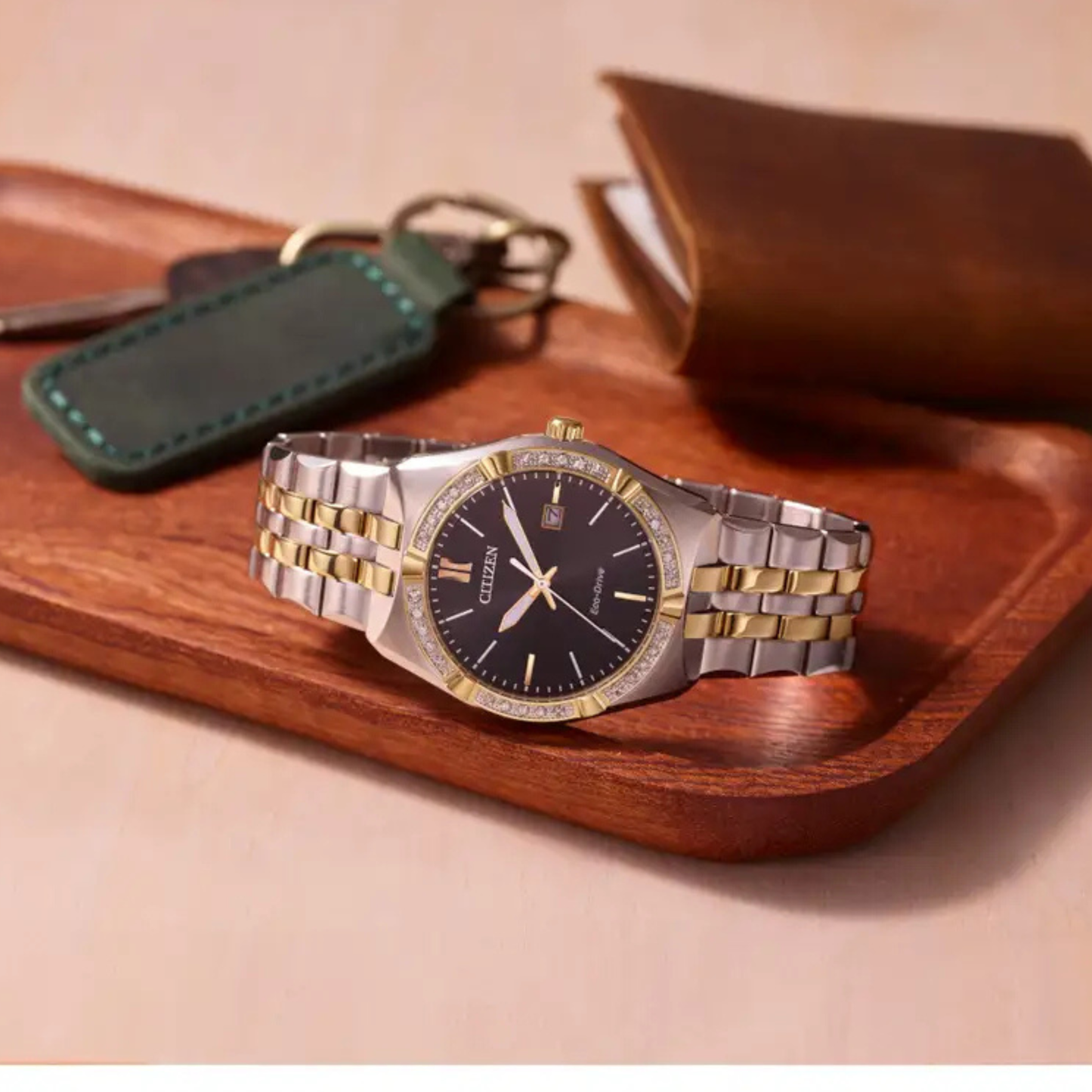 Citizen Corso Diamond Two-Tone Stainless Steel Black Dial Watch 40 mm