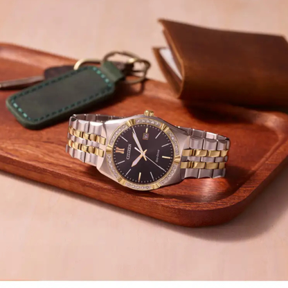 Citizen Corso Diamond Two-Tone Stainless Steel Black Dial Watch 40 mm