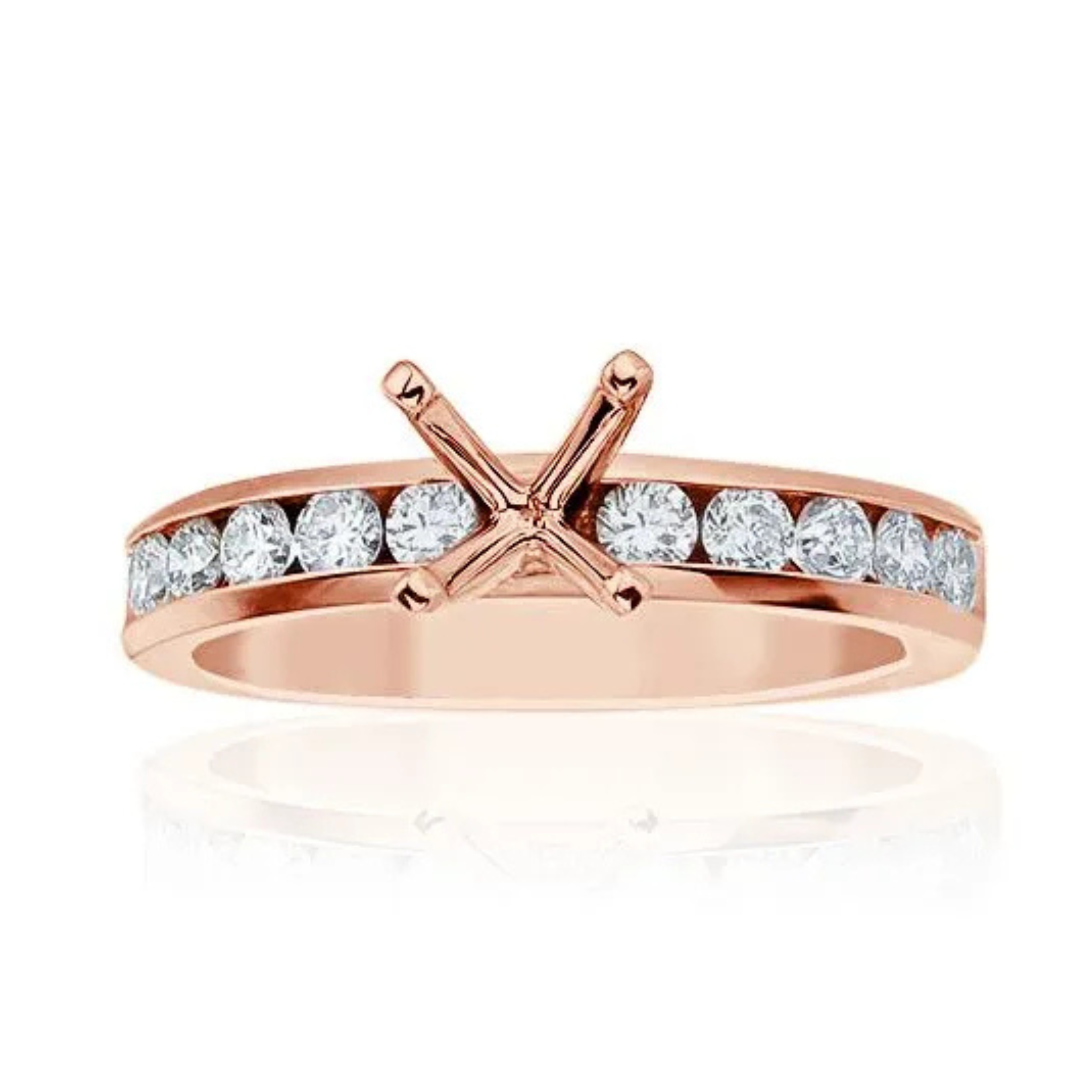 Imagine Bridal 14K Rose Gold Round Diamond Engagement Ring 0.50ct