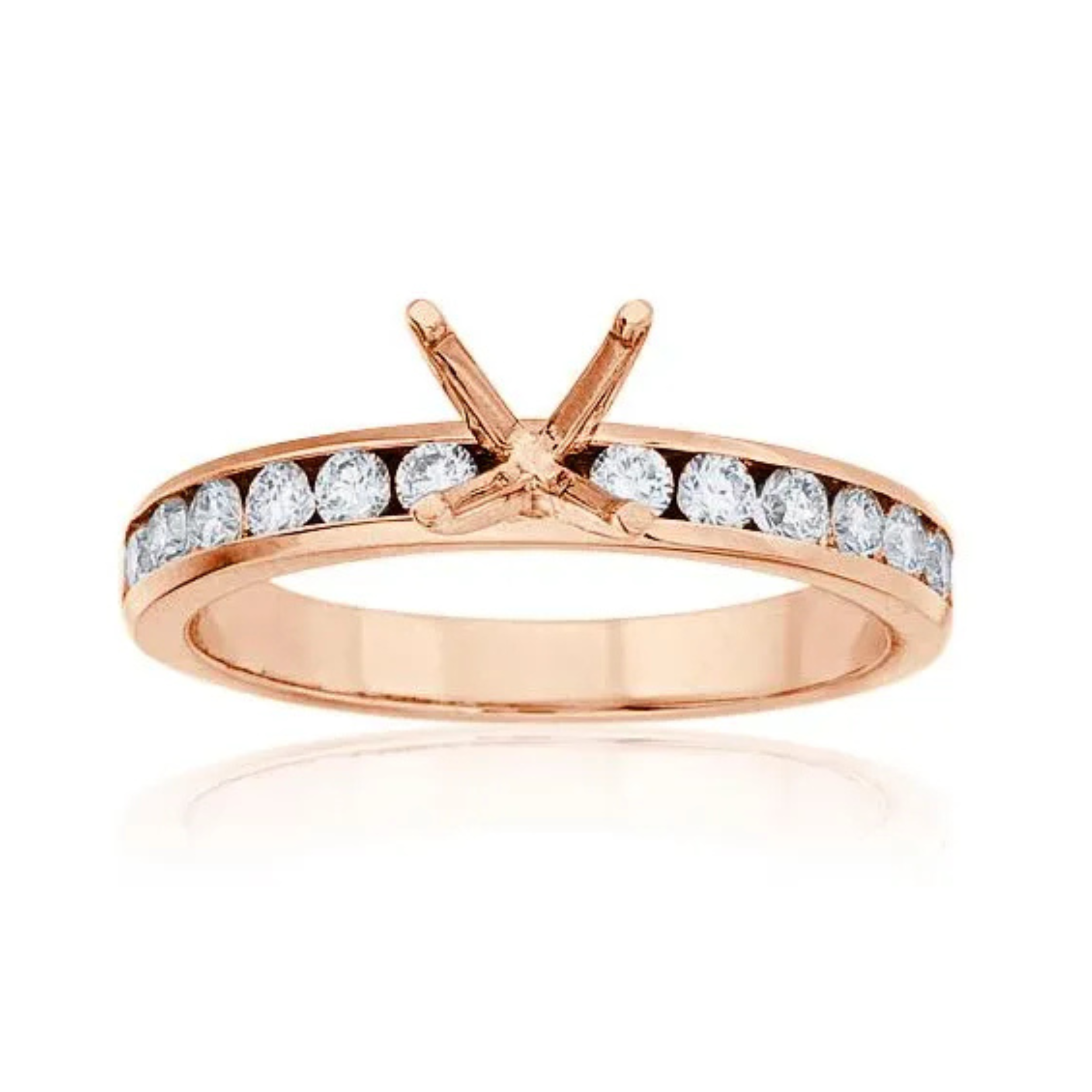 Imagine Bridal 14K Rose Gold Round Diamond Engagment Ring 0.25ct