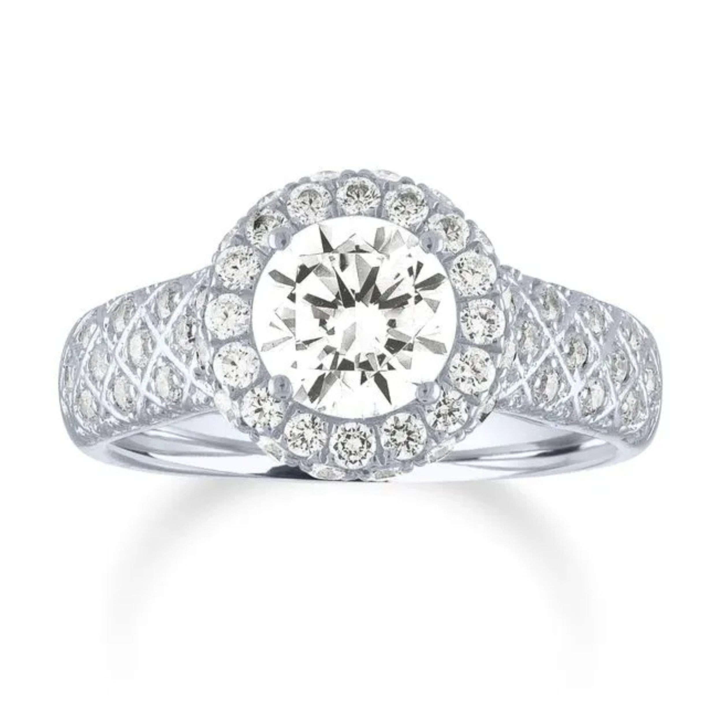 Imagine Bridal 14K White Gold Round Diamond Engagement Ring 0.75ct